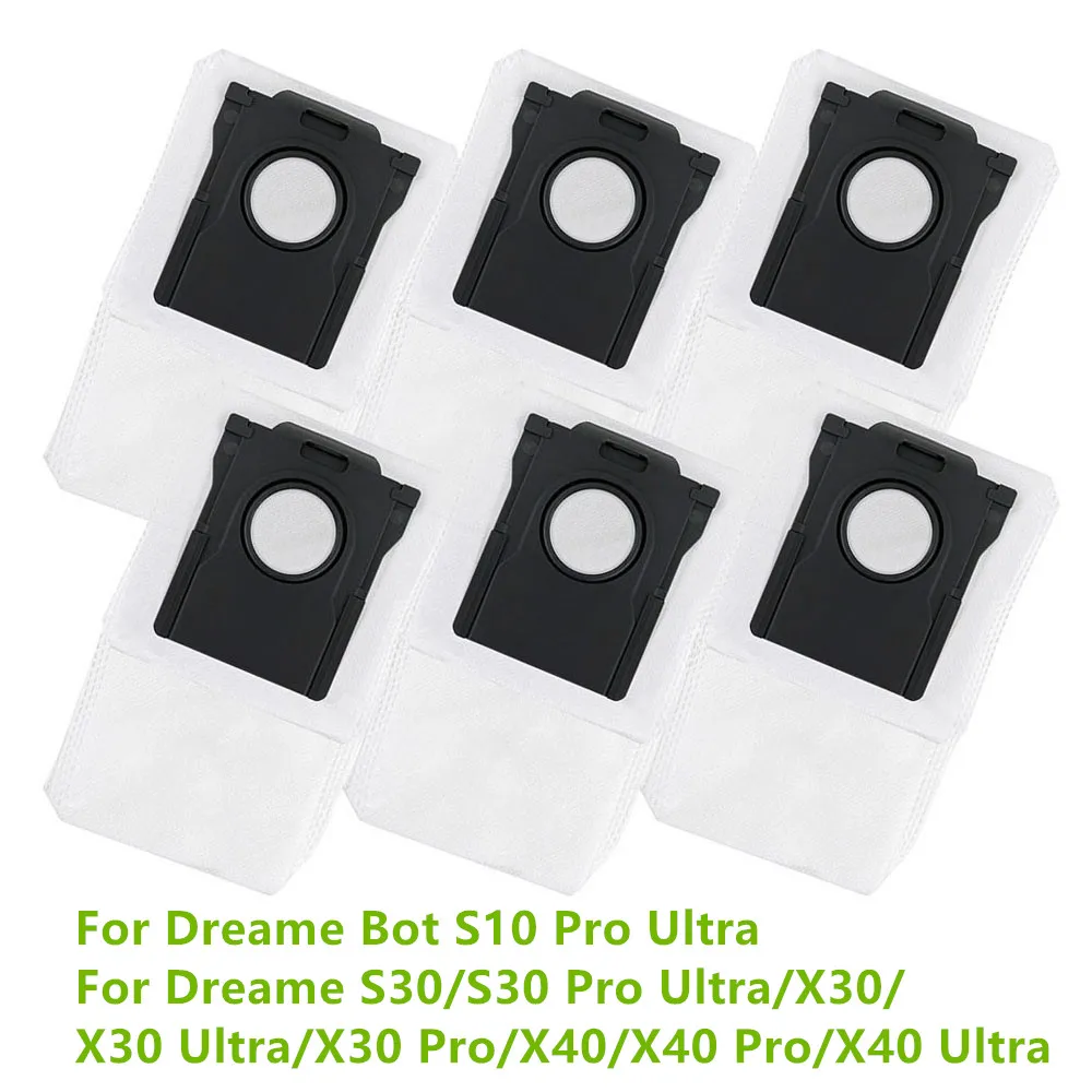 6PCS Dust Collection Bags For Dreame Bot S10 Pro Ultra Garbage Bag For Dreame S30 Pro Ultra/X30Ultra/X30Pro/X40 Pro/X40 Ultra