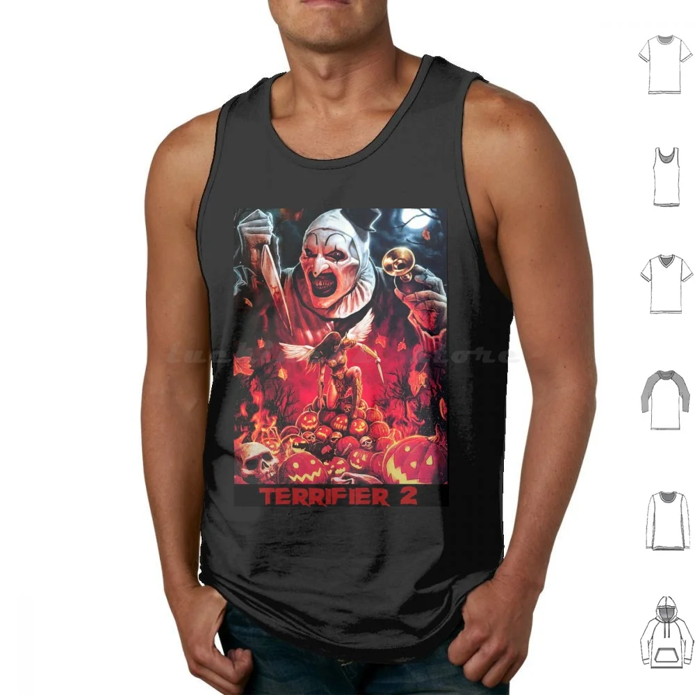 

Terrifier 2 Horror Movie Tank Tops Vest Sleeveless Terrifier Terrifier 2 Art The Clown Horror Movie