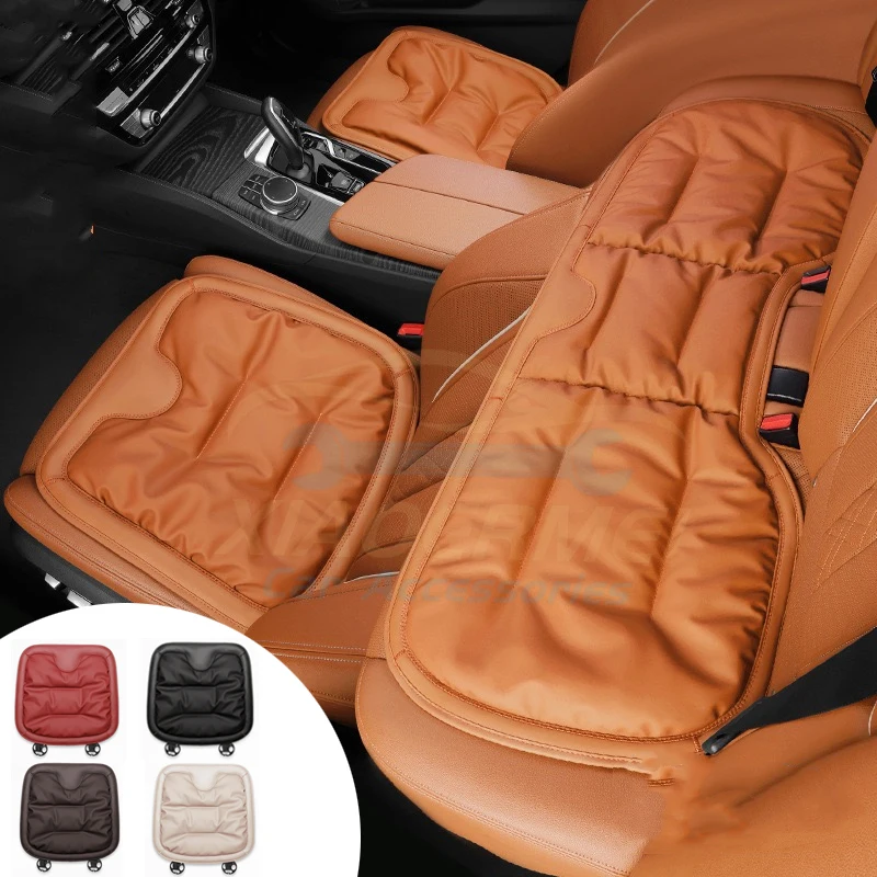 Leather Car Seat Covers Auto Seat Cushion Protector Pad Leg Support Mats Long-Distance Driving Office Home Driver Car Seat Cover