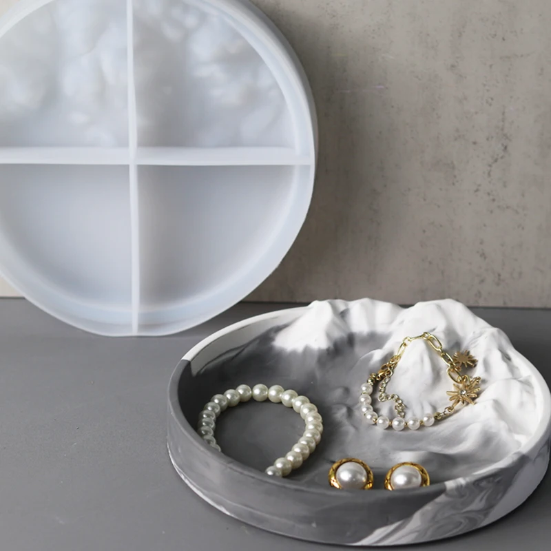 Mountain Shape Tray Silicone Mold Irregular Storage Tray Plaster Mould Epoxy Resin Jewelry Plate Crafts Casting Molds Home Decor
