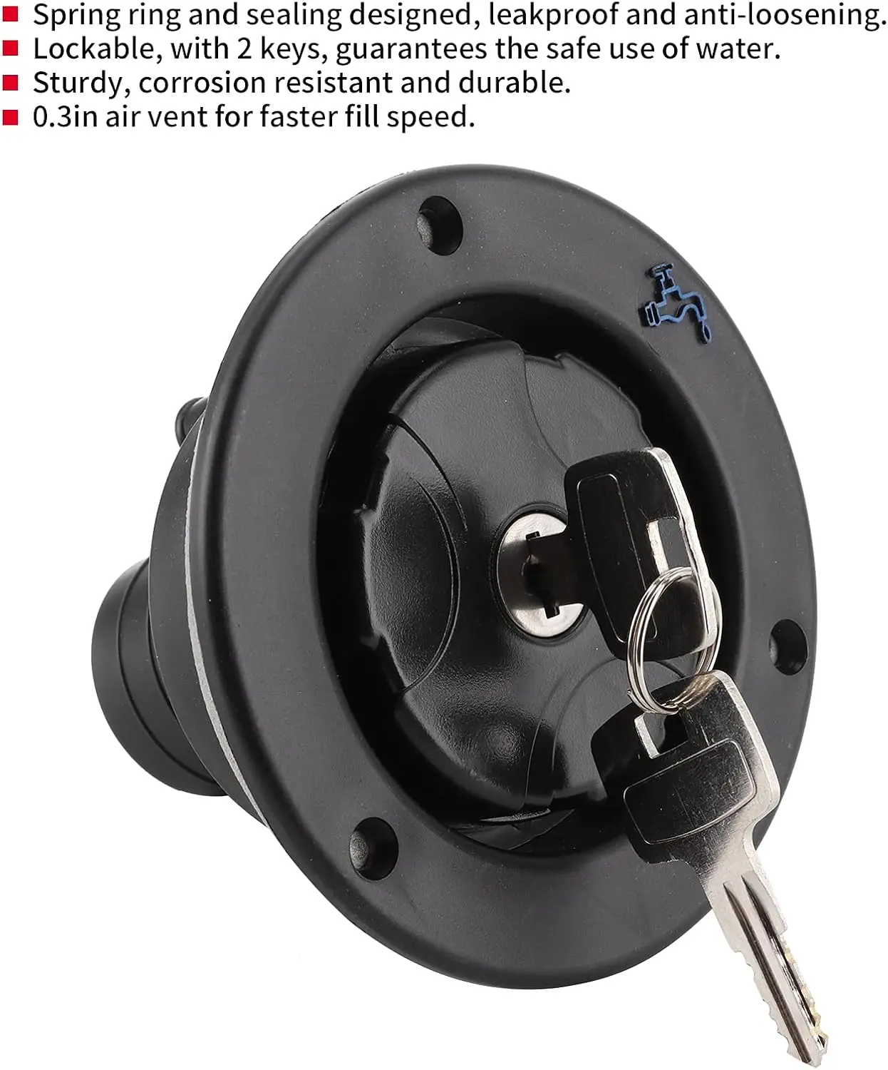 1 مجموعة RV خزان المياه قفل غطاء مع 2 مفاتيح ل Fiamma المياه العذبة مدخل الإسكان متنقل قافلة شاحنة التخييم RV اكسسوارات