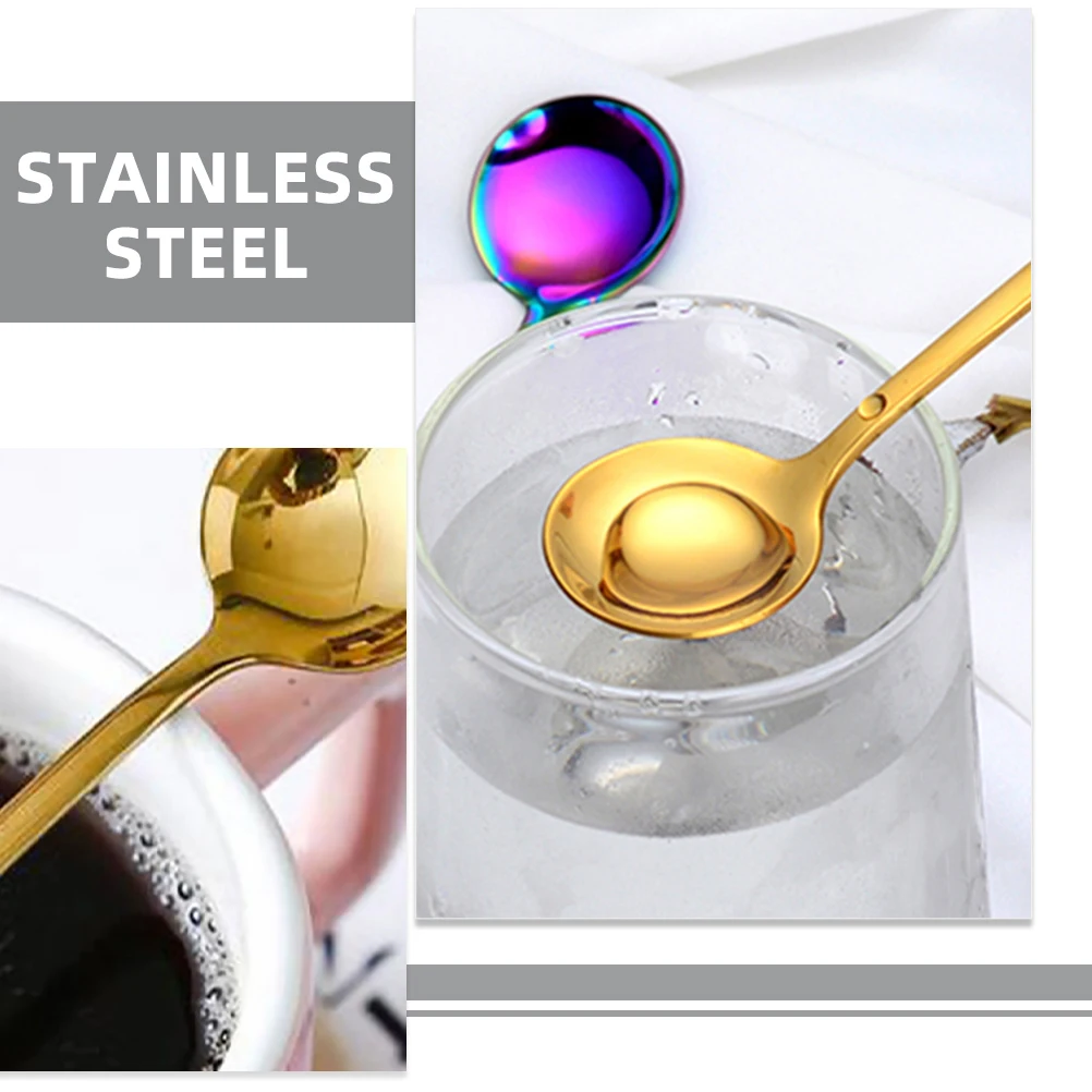 

4pcs Ice Stainless Steel Dessert Spoon Small Honey Spoon for Coffee Tea Party Home Supply Kitchen Bar Utensils