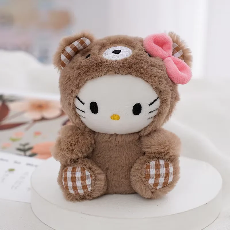 LLavero de peluche Kawaii Sanrio, muñeca Hello Kitty My Melody Kuromi Cinnamoroll, colgante de peluche de animales de dibujos animados, decoración para mochila