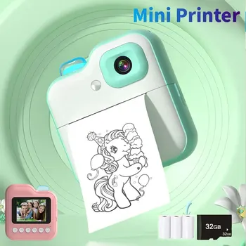 Q6 Anında Baskı Kamera Çocuklar için Kablosuz Dijital Kamera Baskı Bluetooth Kamera Mürekkepsiz Fotoğraf Etikel Baskı Çocuk Hediyeler