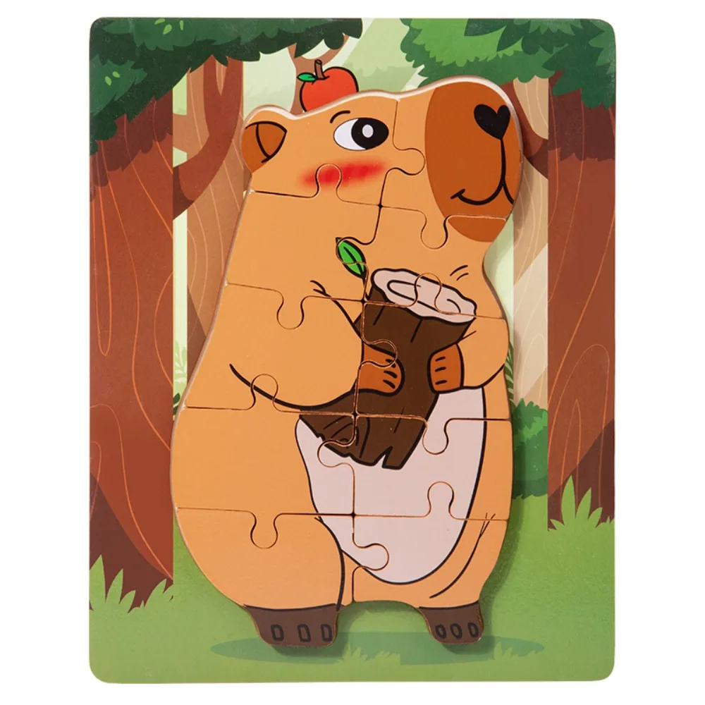 Capybala quebra-cabeça de madeira design dos desenhos animados material de madeira animais jogo de quebra-cabeça função educacional tipo quebra-cabeça