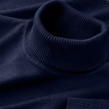 2026 New Mens Knitted Sweaters Solid Color Turtleneck Breathable Pullovers Warm Outdoor Basic Streetwear autumn Business Tops 2