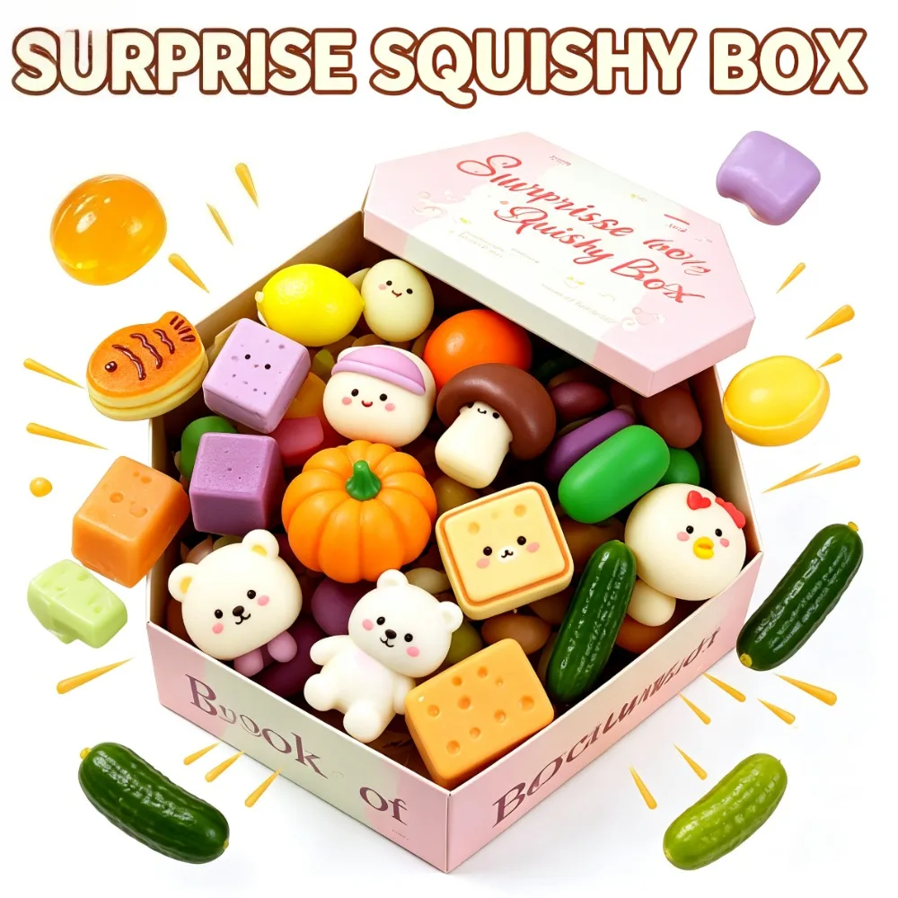 

More than 100 varietiesBlind Box Random Style SquishySuper Q Elastic Jelly Squishy