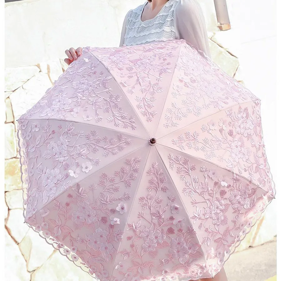 Girl Umbrella Parasol Women Visor Uv Big Lace Automatic Umbrella Rain Large Luxury Double Layer Aesthetic Upf50 Paraguas Rain