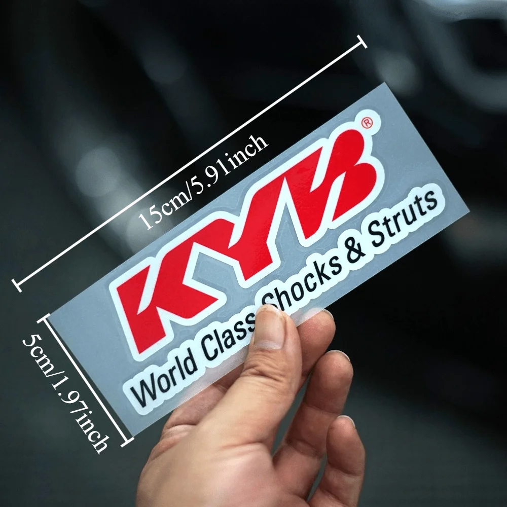 1Pc KYB Shock Absorber Vinyl Decal, Waterproof Self‑Adhesive for Car Window, Bumper, Motorcycle Exterior Decor