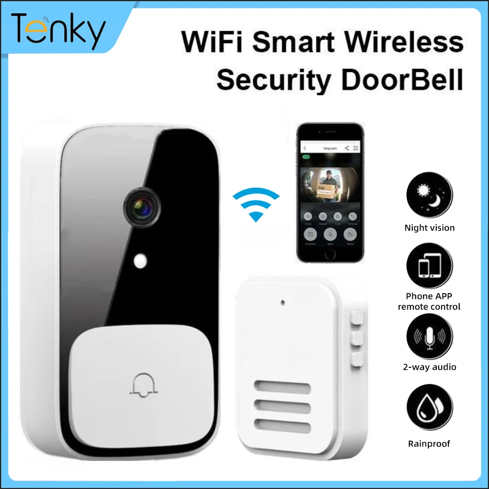 Smart Deurbel Wifi Draadloze Call Twee-Weg Intercom Camera Telefoon Remote Video Home Beveiliging Nachtzicht Bel Camera