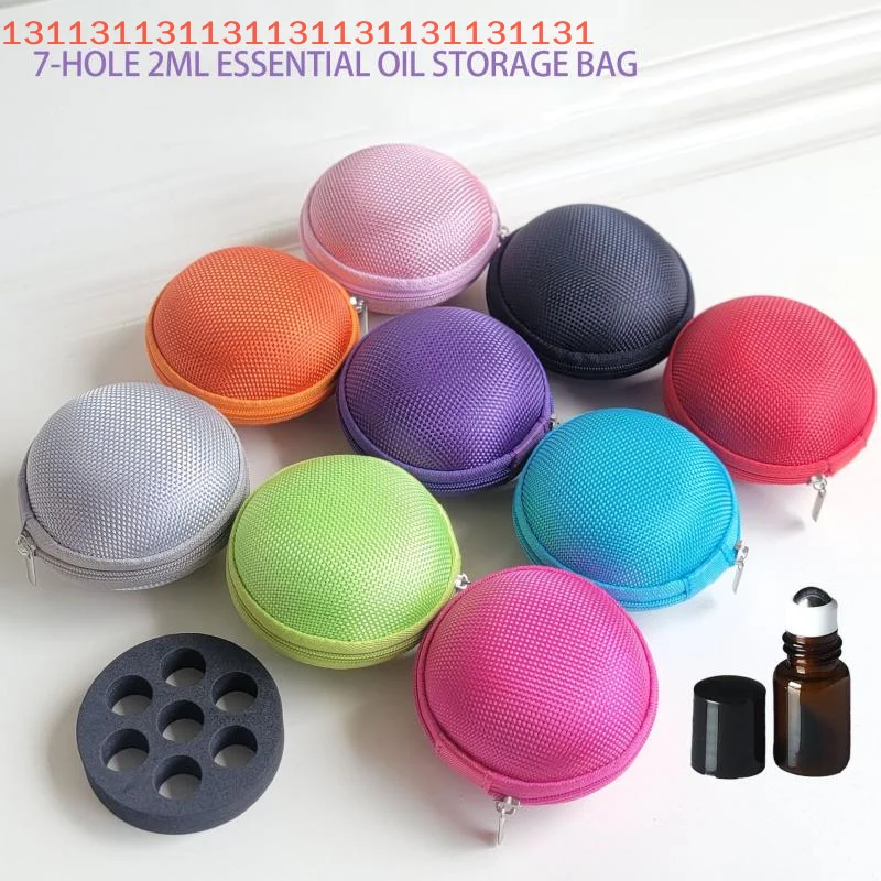 Organisateur de voyage à 7 fentes, support de transport suspendu pour parfum, sac de rangement, étui pour huile essentielle de 2ML, sac pour huile de parfum, boîte pour huile essentielle