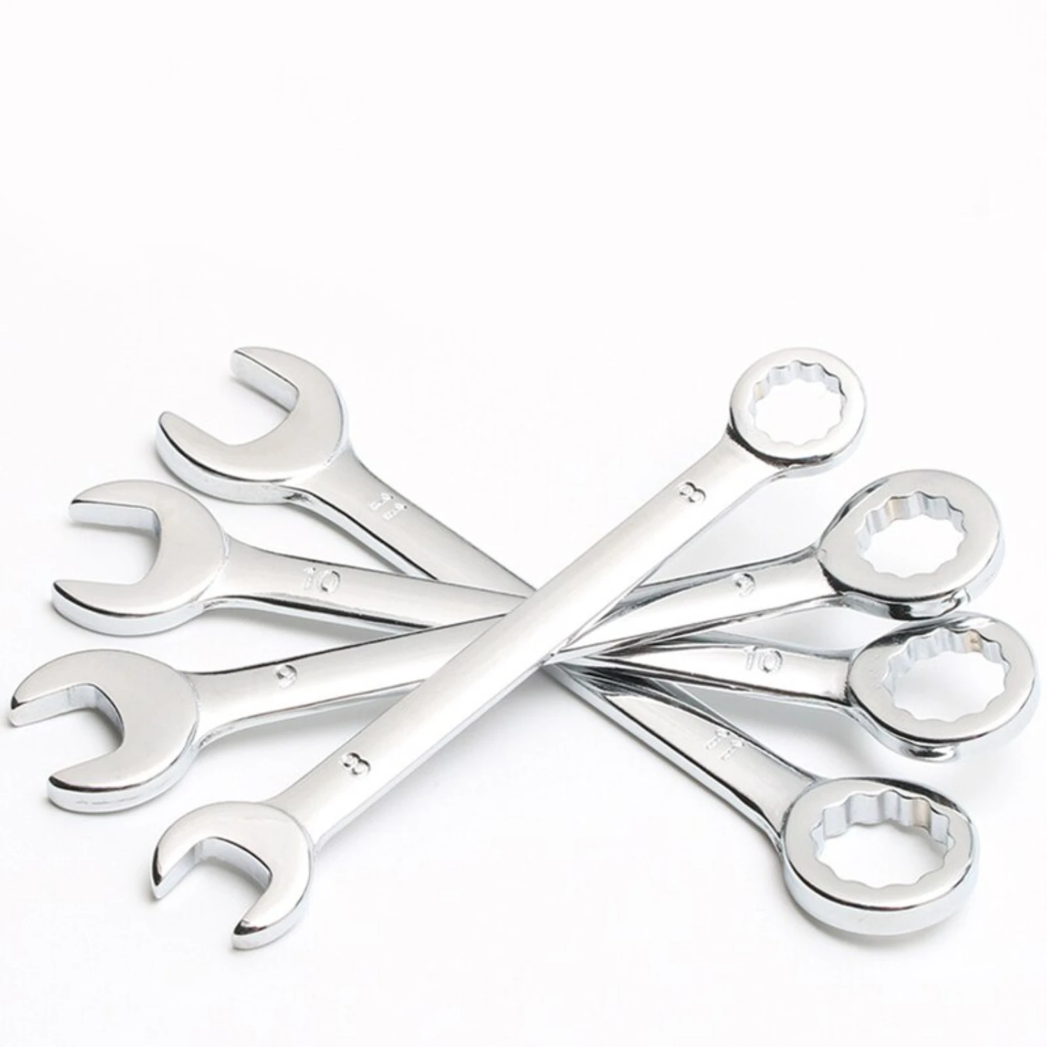 Durable Portable Compact Blue 10-Piece Mini Spanner Set Key Ring Explosion Proof Metric Hand Tools Pocket High-Quality Automotiv