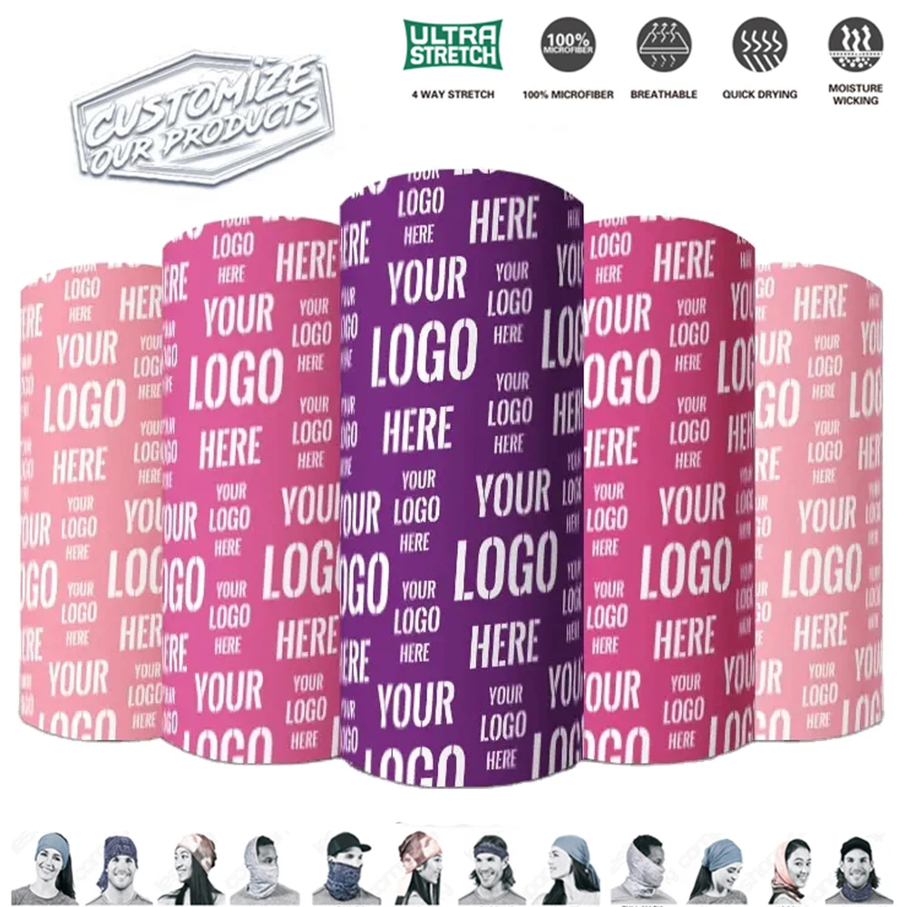 

400pcs Custom Seamless Bandana Neck Gaiter Face Mask Tube Bandanas Scarf Customized Riding Multifunctional Headgear Neck Warmer