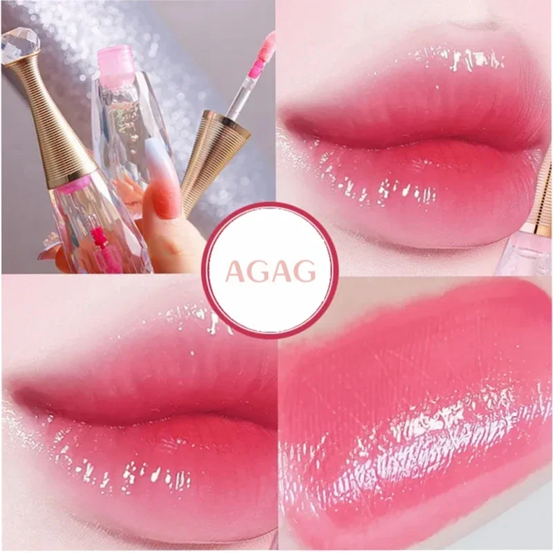 Brillo de labios que cambia de Color de cristal, lápiz labial transparente que cambia de temperatura, hidratante, duradero, impermeable, cosméticos para mujer