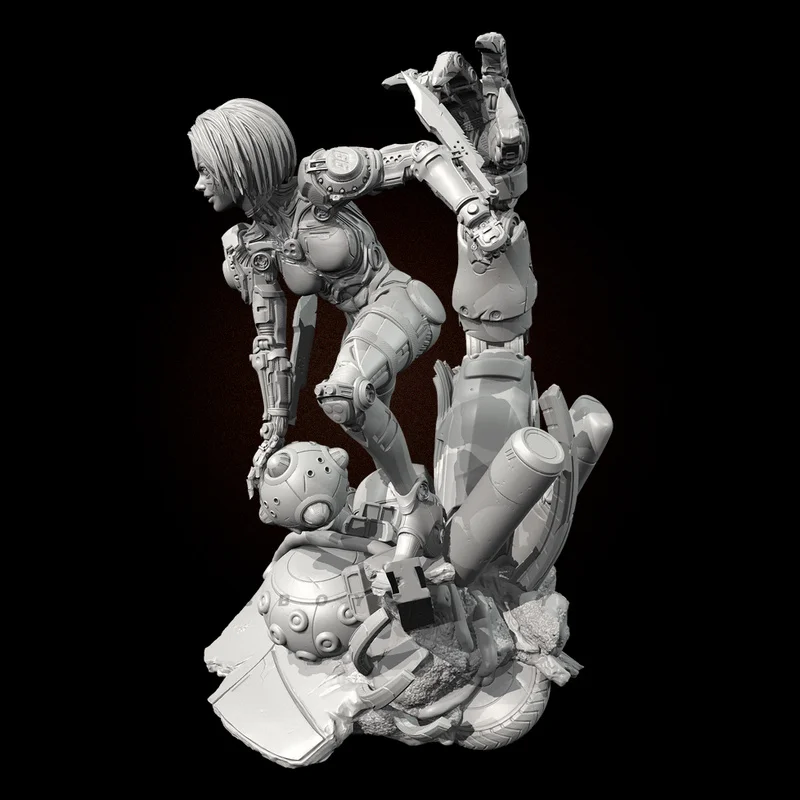 50mm 75mm 90mm Machine Girl Resin Model Figure Gk Micro Miniature 3d Printed White Model Toy Unassembled And Unpainted Kit