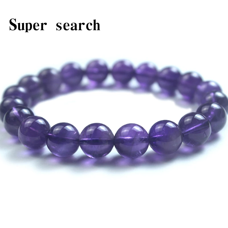 High Quality Amethyst Bracelet Made of Real Natural Crystal Beads Body-Purifying Geniune Natural Stone Bracelets for Women