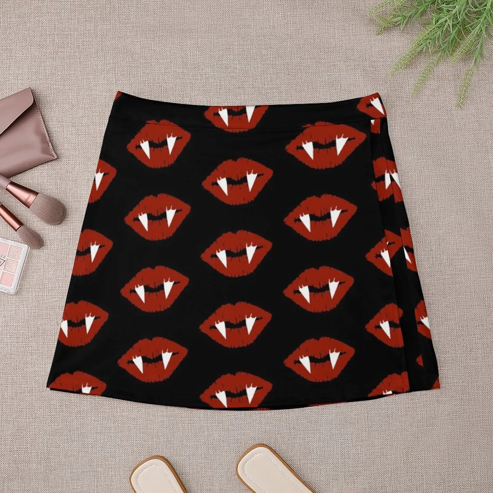 Vampire Fangs & Lips Mini Skirt skirts for womans Female skirt new in external clothes Mini Skirt