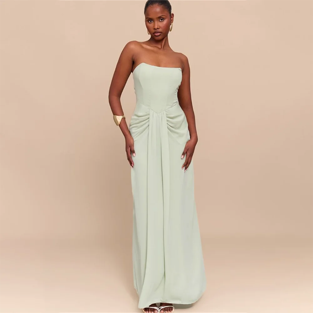 2025 vestidos de noite para ocasiões formais especiais sem alças plissadas sem mangas mancha drapeado vestidos de baile vestidos de festa formais