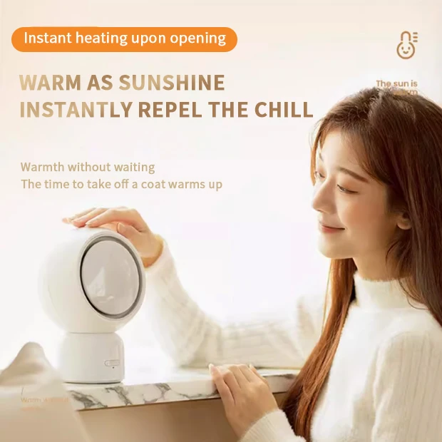 Hot Selling Wholesale Mini Desktop Heater Warmth of the Sun Home Living Room Personal Portable 600W PTC Fan Heater