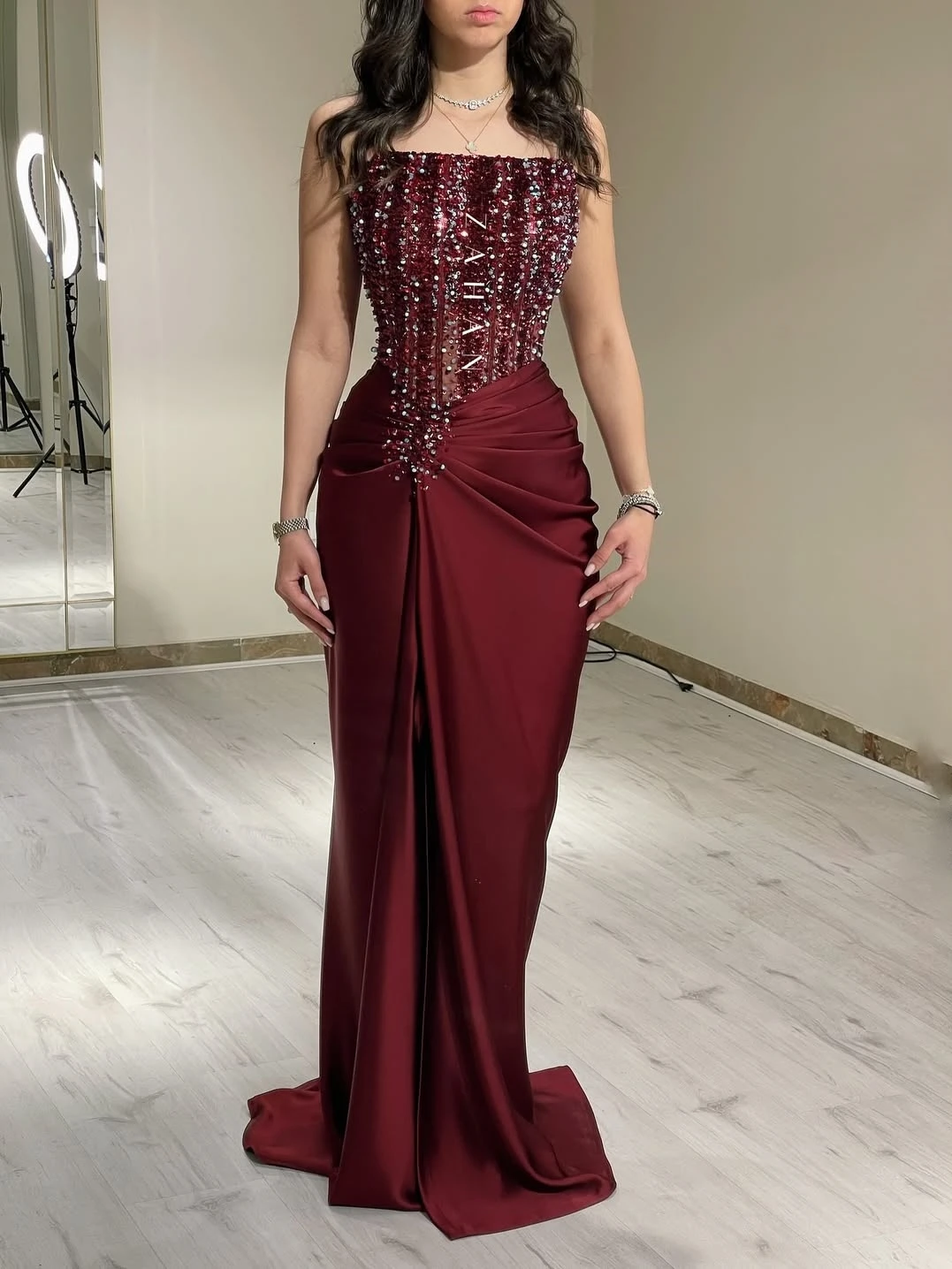

Other Shore Elegant Vintage Sweet Sexy Red Mermaid Crystal Beads Pearls Customize Formal Occasion Prom Dress Evening Party Gowns