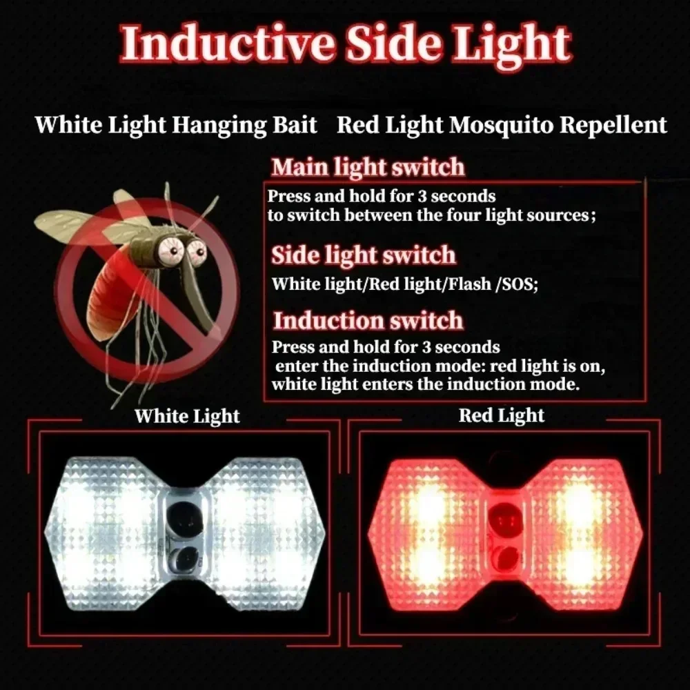 مصباح LED فائق السطوع مصباح يدوي USB قابل لإعادة الشحن 4 مصدر ضوء زوومابلي مقاوم للماء في الهواء الطلق الصيد الصيد الشعلة #5