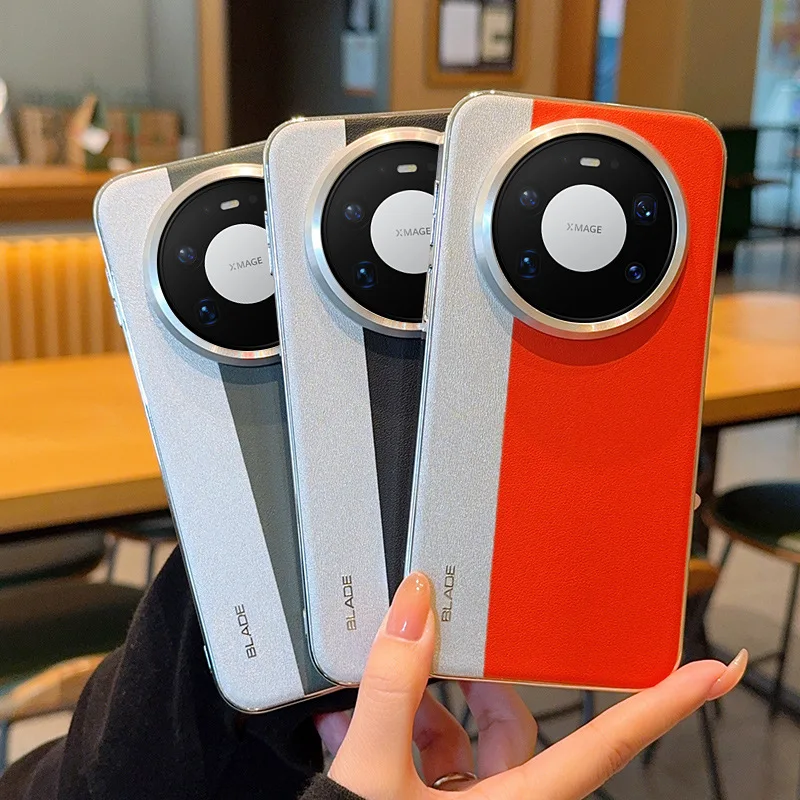 

Fashion Two Tone Color Leather Phone Case for Huawei Mate 80 Pro Max Series