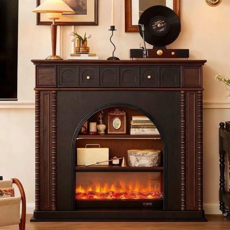 Retro fireplace decorative cabinet fireplace rack B & B simulation flame entrance