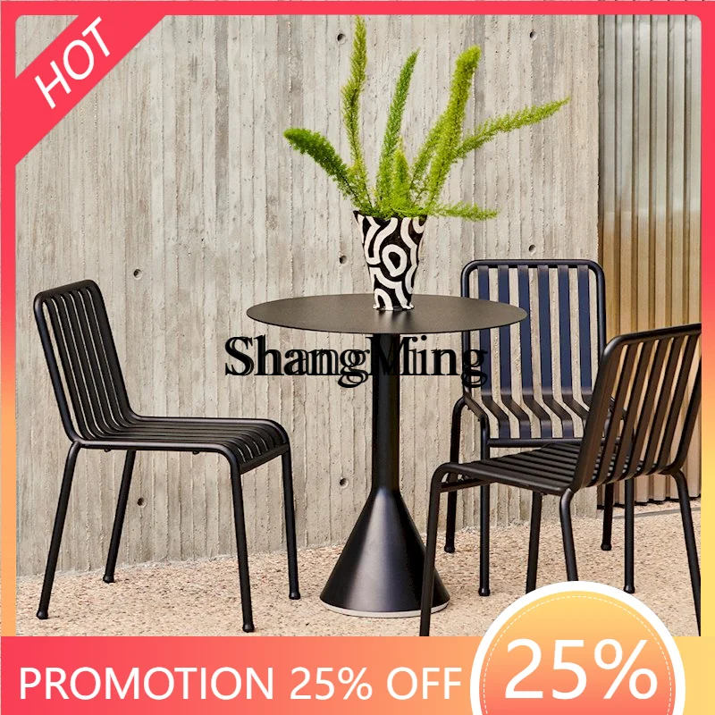 

SM New Outdoor Garden Tea Table Chair Balcony Leisure Chair Outdoor Garden Terrace Round Table