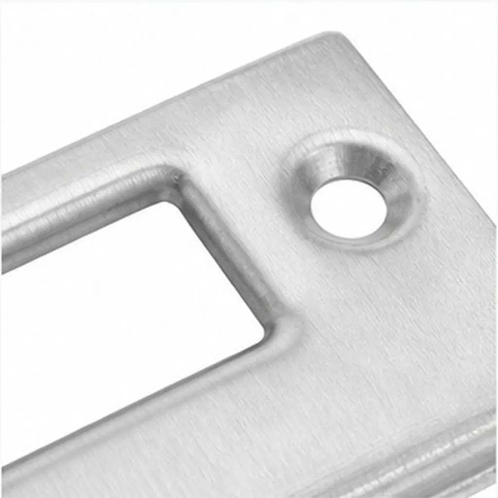 6Pcs Door Latch Strike Plate Stainless Steel Lock Receiver Plate Replacement for Wood Doors Interior Security Door Backplate