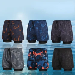 2025 New Men Swim Trunks Breathable Loose Summer Beach Outdoor Swim Short Pant Print Quick-drying Swimming Shorts Swim Clothes