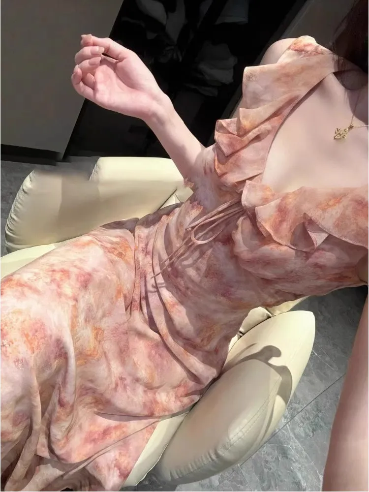 

Потрясающая женская юбка А-силуэта с V-образным вырезом, кружевной отделкой и завышенной талией, сексуальная, осенне-зимняя новинка