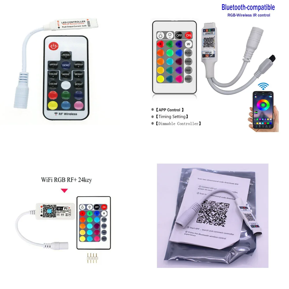 DC 12V Dimmer Led Controller LED IR RGB Controler LED Lights Controller IR Remote For RGB 3528 5050 LED Strip