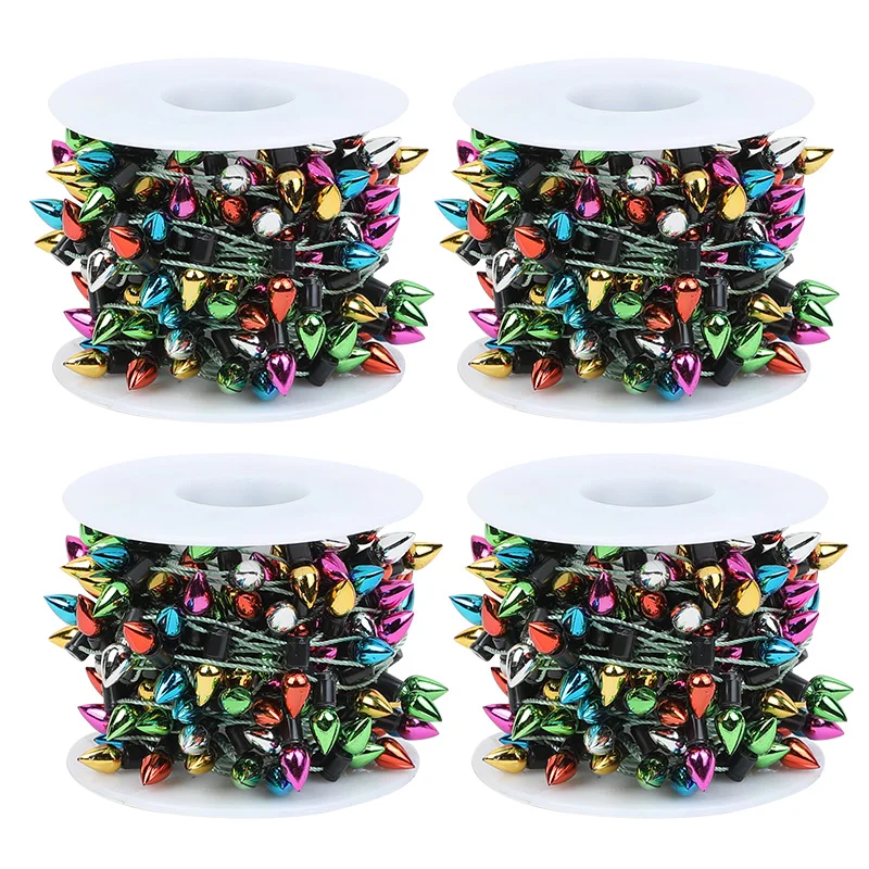 

5m Christmas Colorful Bulbs String Garland Xmas Tree Ornaments 2025 Christmas Home Decoration New Year Gift DIY Craft Not LED