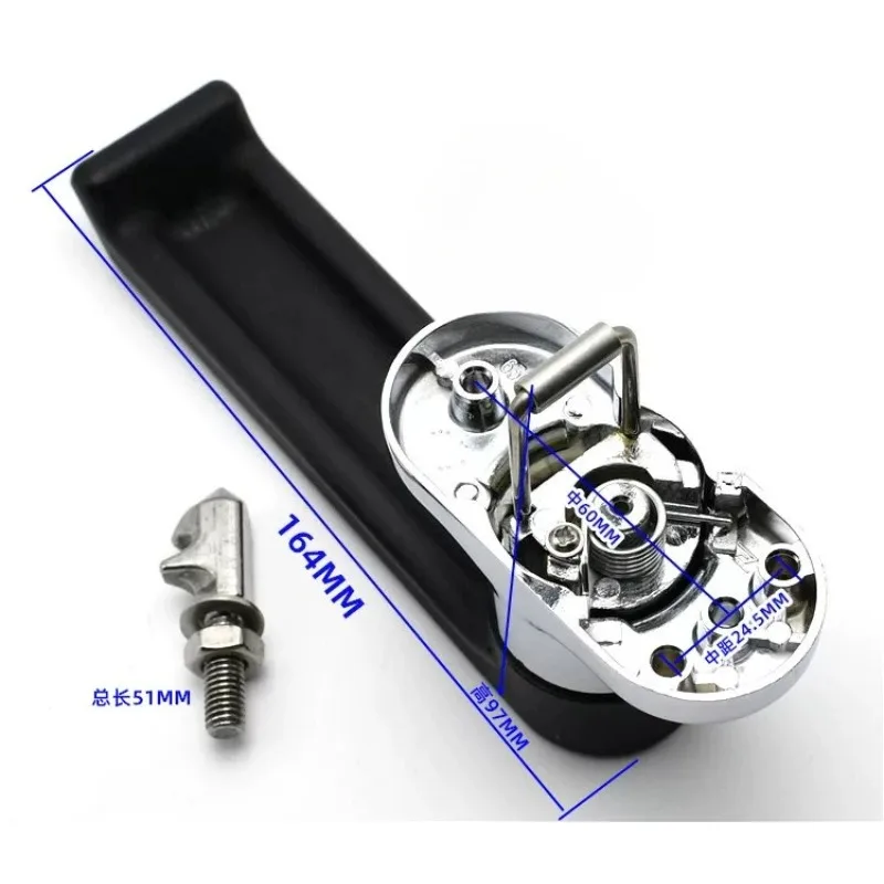 Hot Air Circulating Oven Door Handle with Lock, Collision Latch Handle for Commercial Steam Cabinet Freezer