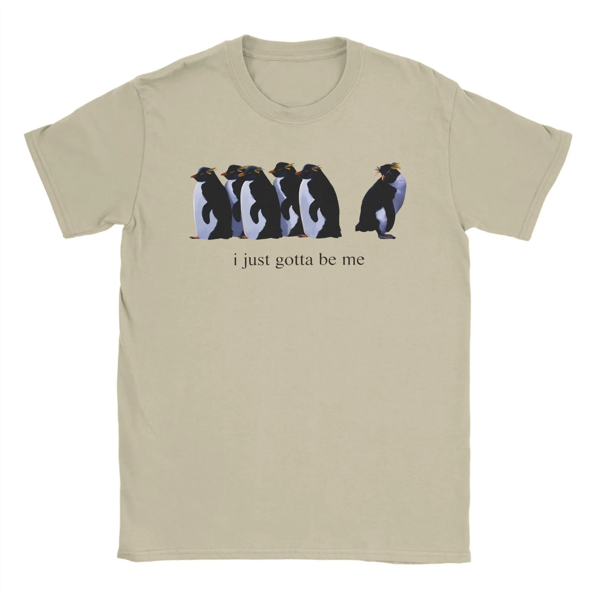 Men's I Just Gotta Be Me Nihilist Penguin  T Shirts  Cotton Clothes Vintage Short Sleeve Round Neck Tee Shirt Original T-Shirt