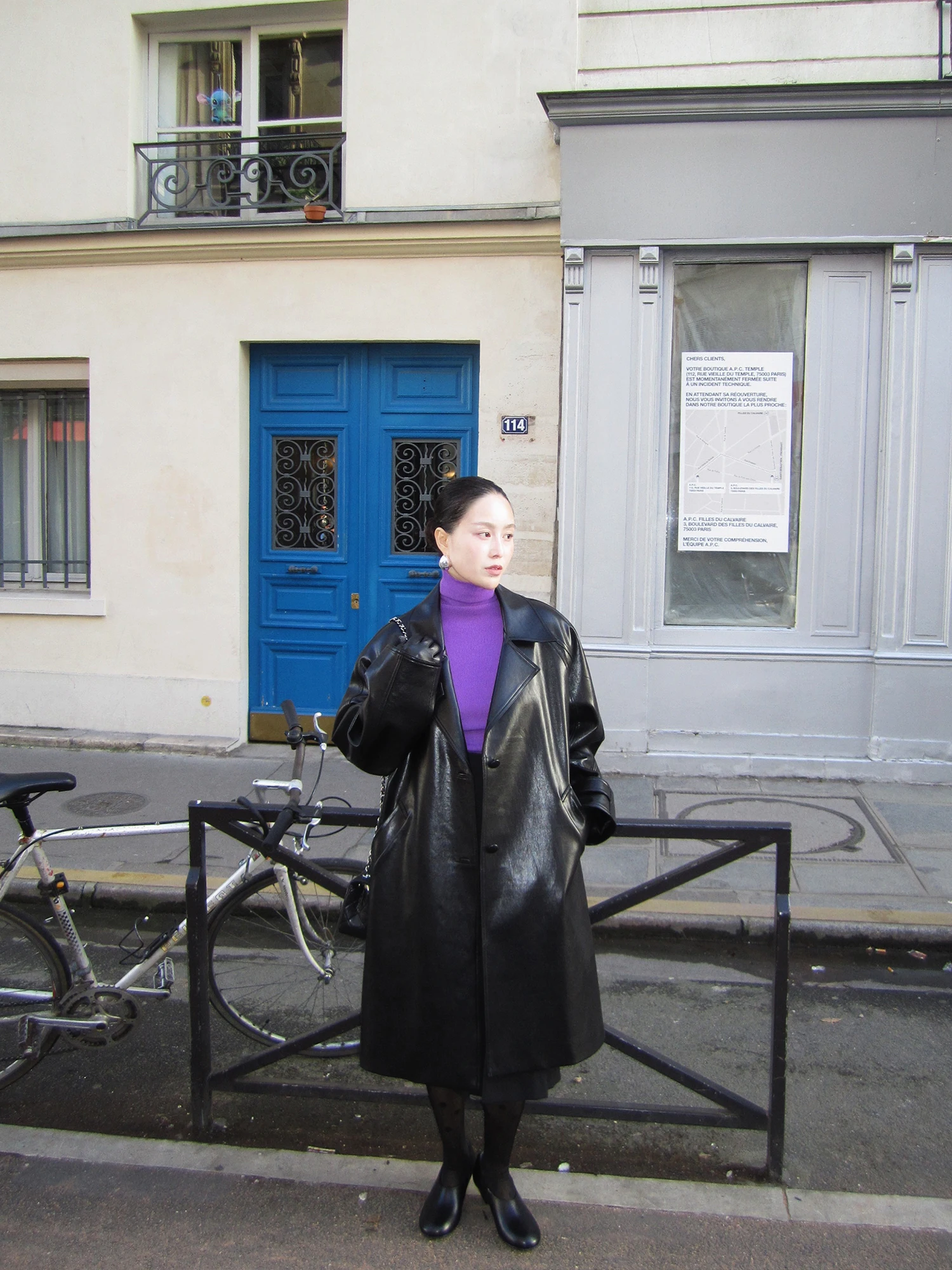 Weinisian Miss Zhu ミッドレングス PU レザー ジャエット レディース 冬 ファッション カジュアル スレ ルーズフィット プレミアム感 アウター