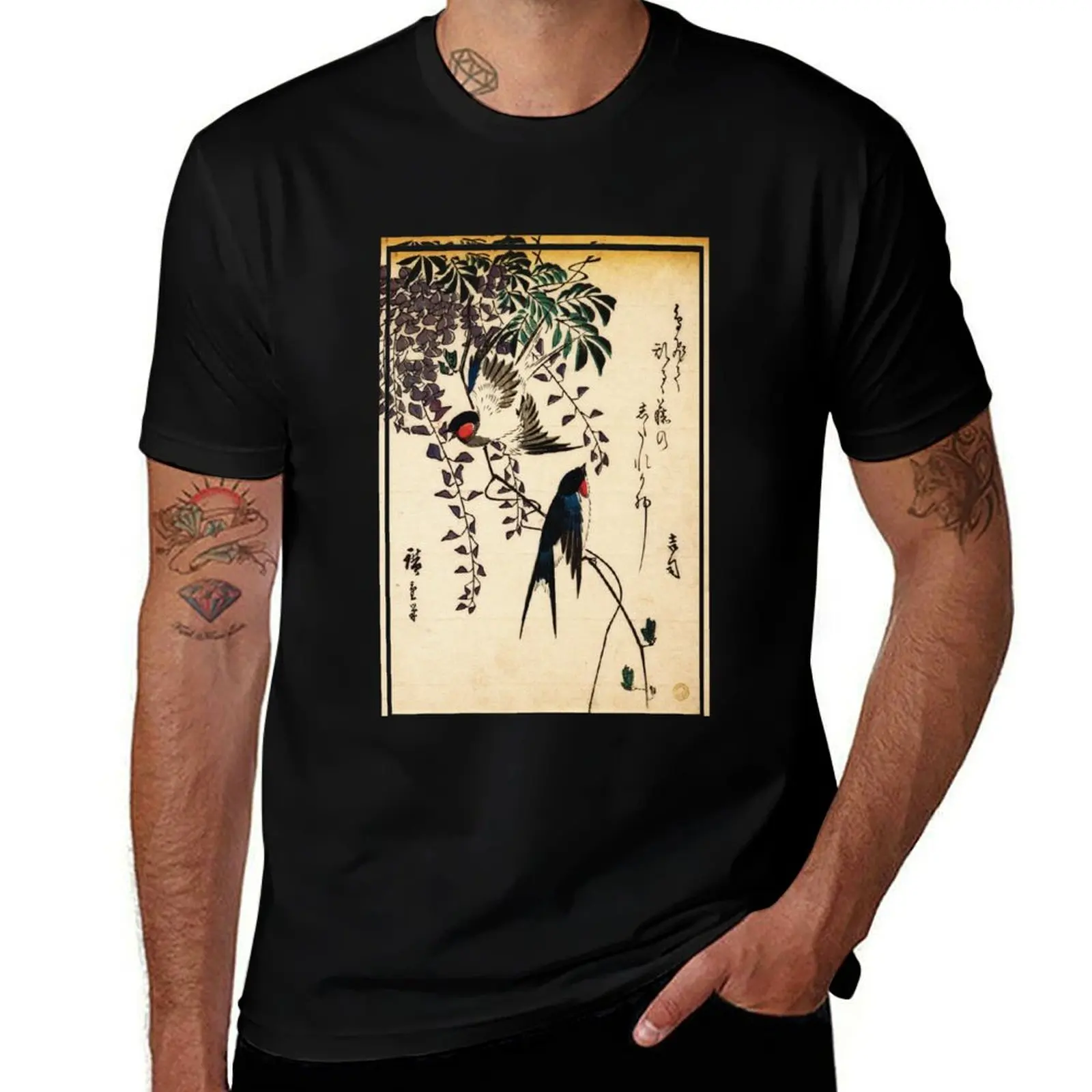 

Swallow and Wisteria by Utagawa Hiroshige T-Shirt anime tshirt sublime anime t shirt for men