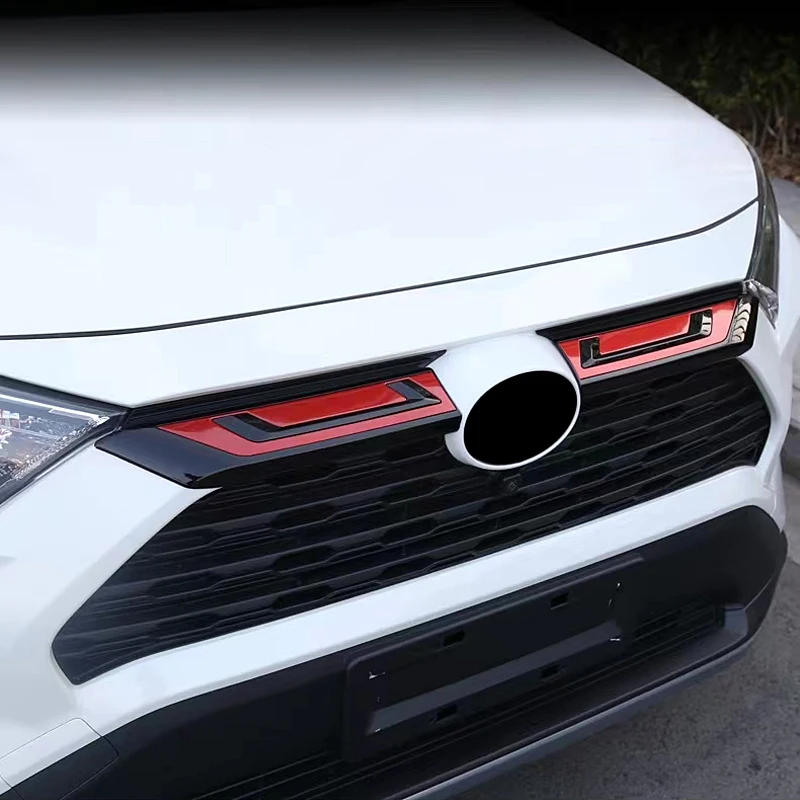 For Toyota RAV4 2019 2020 2021 2022 2023 2024 RAV 4 XA50 Hybrid Car Racing Grills Front Grille Trim Strips Cover Accessories