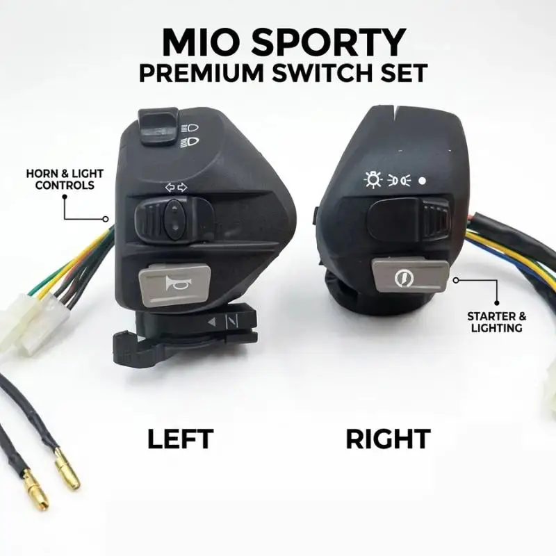 Waterproof Motorcycle Left Right Control Switch Set for Mio J Sporty Smile Soul Jupiter Mx Z Burhan 5TL Repair Parts view 6