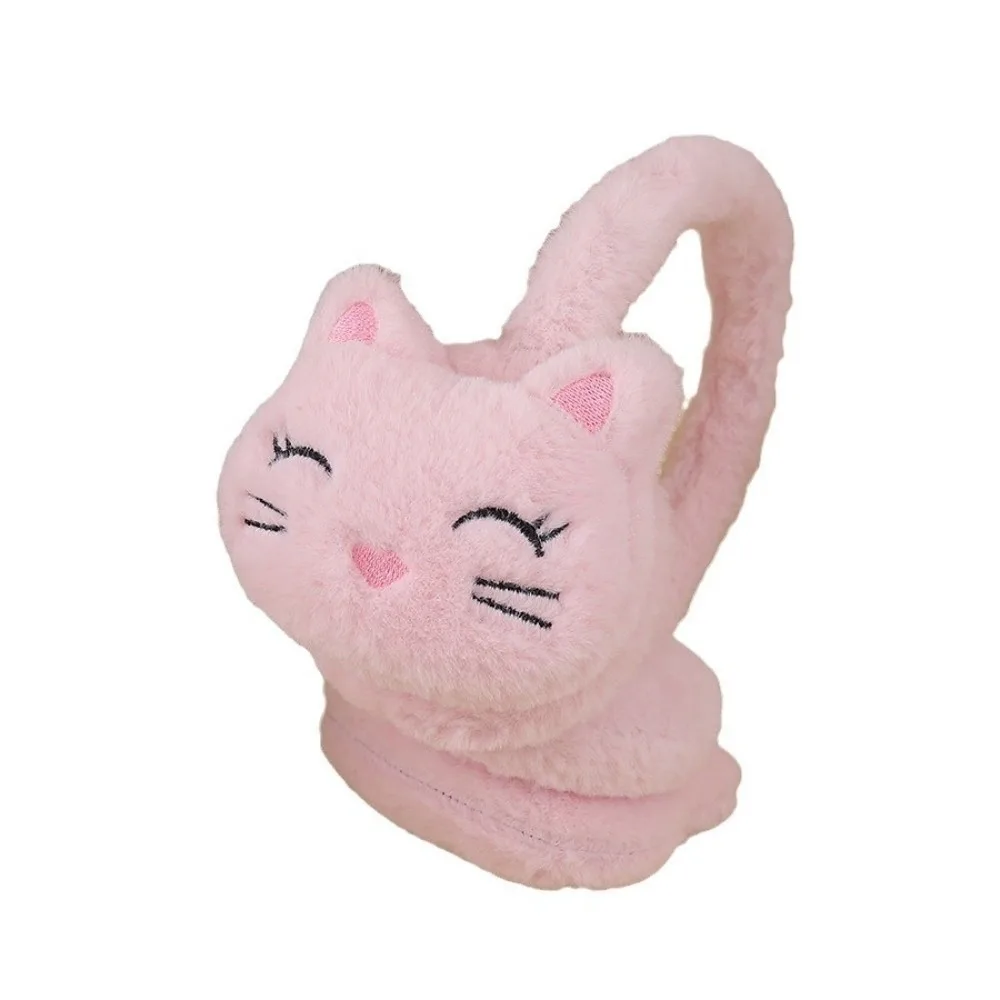 귀여운 만화 고양이 귀마개 따뜻한 보호 방풍 겨울 귀덮개 두꺼운 귀덮개 추운 날씨용