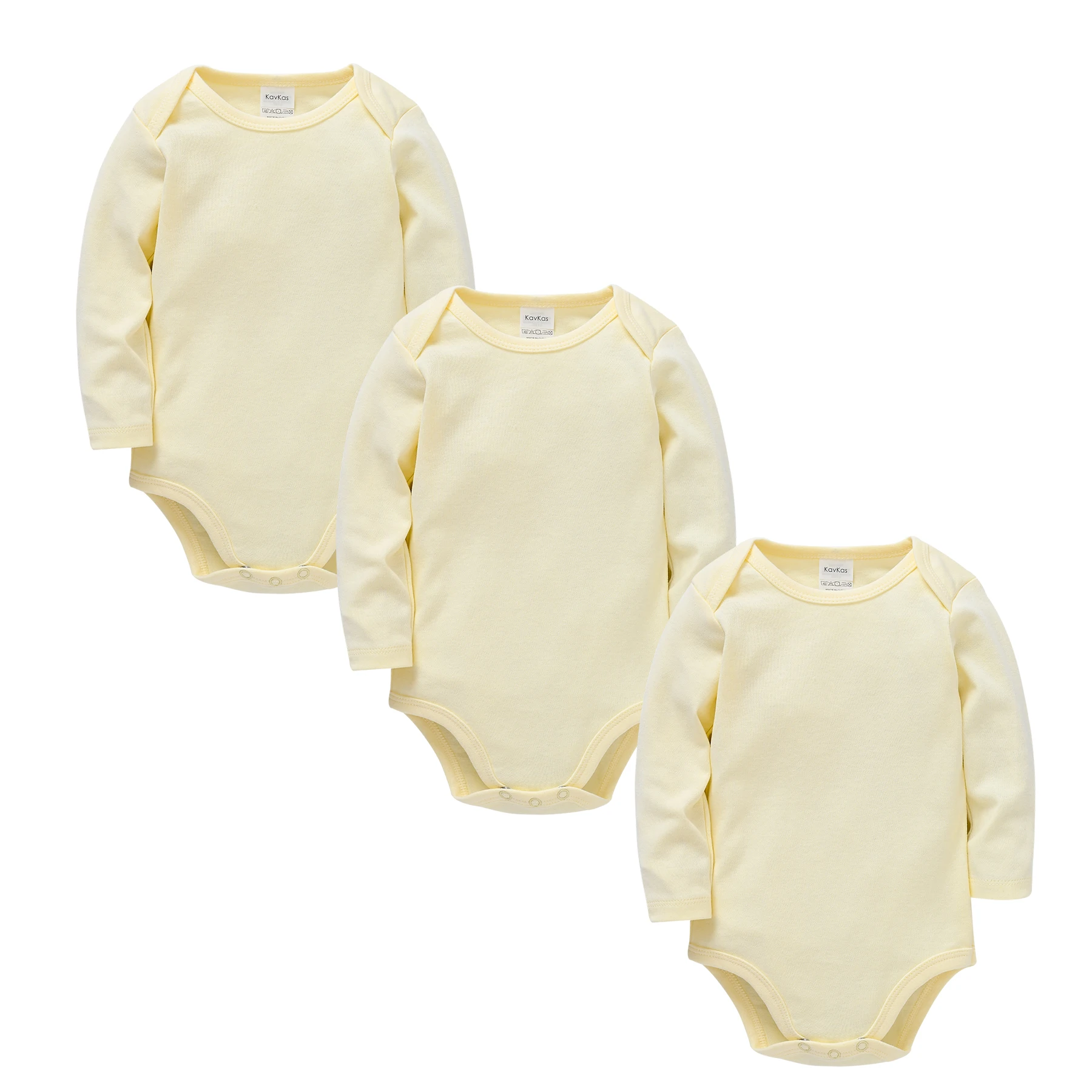 

Honeyzone Three-Piece Set Light Yellow Baby Bodysuits Set Newborns Baby Clothing Long Sleeve Pure Cotton Comfortable Jumpsuits