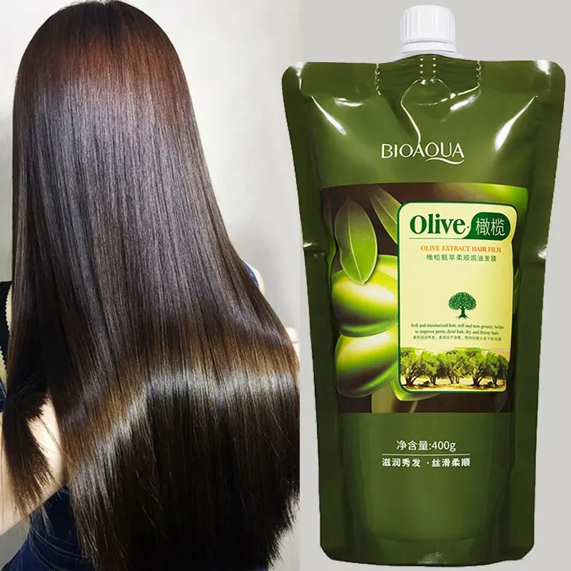 Condicionador Hidratante Óleo Essencial de Azeitona, Pomada Assada, Reparação De Danos De Tratamento De Cabelo, Cuidados Com Perucas, Máscaras Faciais, 400g