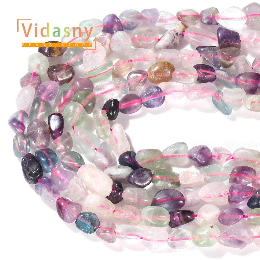8-10mm Naturstein Lila Fluorit Unregelmäßige Ovale Lose Perlen für Schmuckherstellung Handgefertigte DIY Armbänder Zubehör – Detail 7