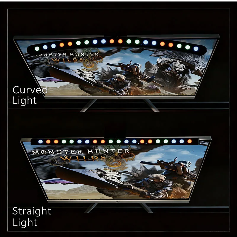 46cm RGB Led Computer Monitor Light Bar Music Rhythm Screen Hanging Light Dimming Atmosphere Night Lamp For Game/Study/Work