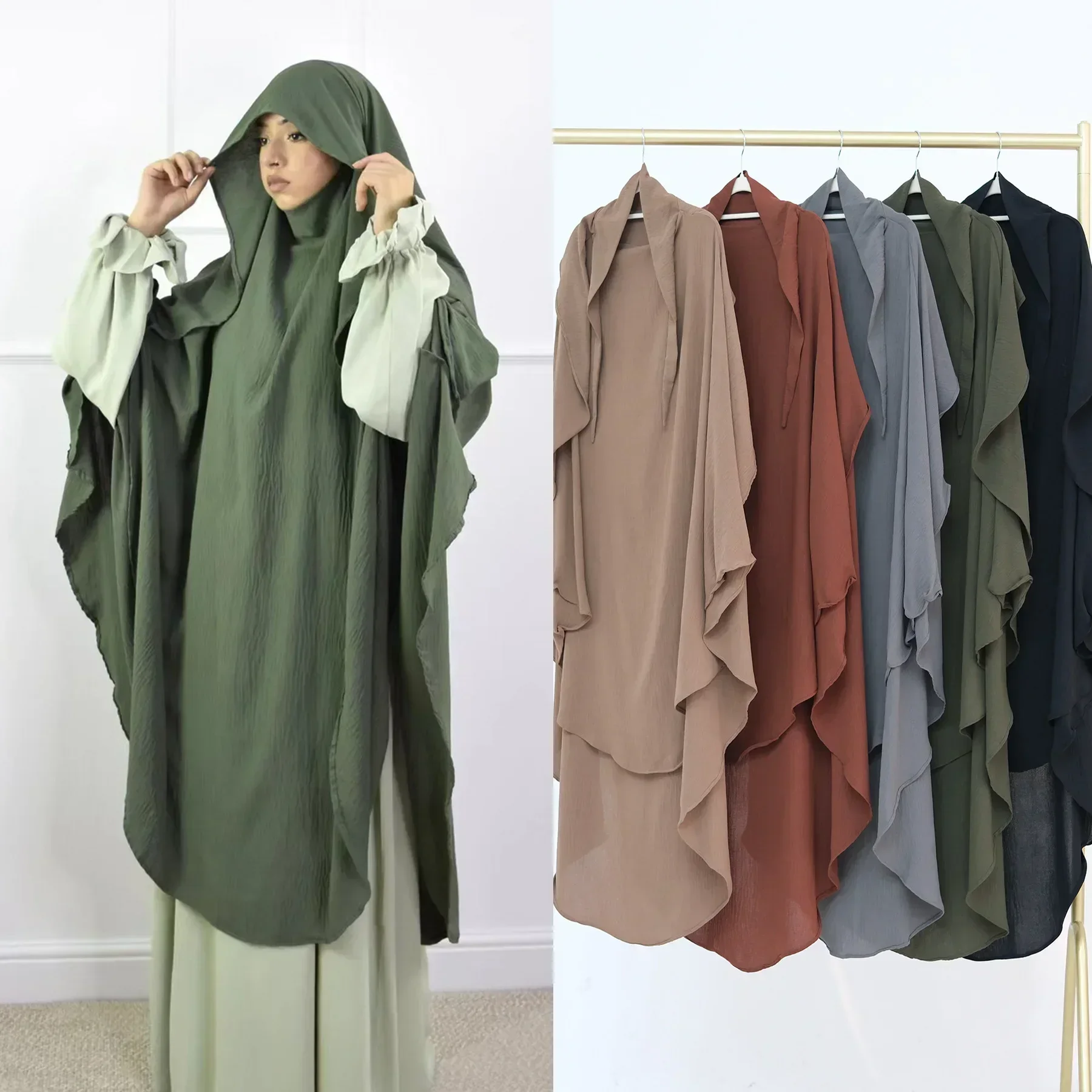 Long Khimar Hijab Scarf Cape Jazz Jilbab Khimars for Women Muslim Islamic Prayer Clothes Abaya Dubai Hijabs Niqab Ramadan Eid