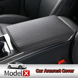 For Tesla Model X Model S 2023 Center Console Cover Leather Anti-Scratch Car Armrest Box Cover Pad Accessories