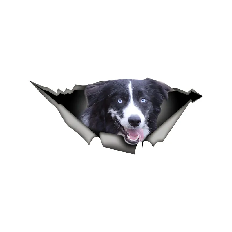 DK574# 3D Australian Terrier Break the Wall Car Sticker, Waterproof Vinyl Material Accessories, Interesting For Cars, Trucks, Mo