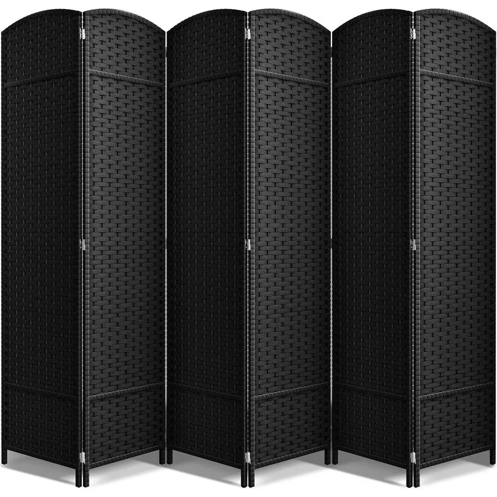

6 панелей, 6 футов. Высокая широкая широкопанельная перегородка для зонирования помещения, с двойными шарнирными панелями, сетчатым дизайном ручной работы