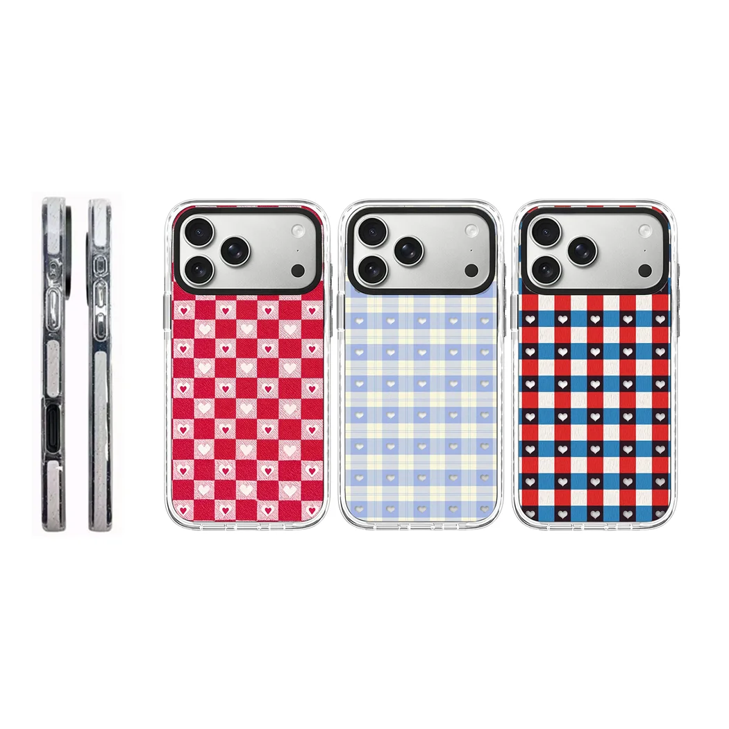 

Creative Checkerboard Acrylic White Border Phone Cover for IPhone 12 13 14 15 16 17 Pro Max Case for IPhone 17Air
