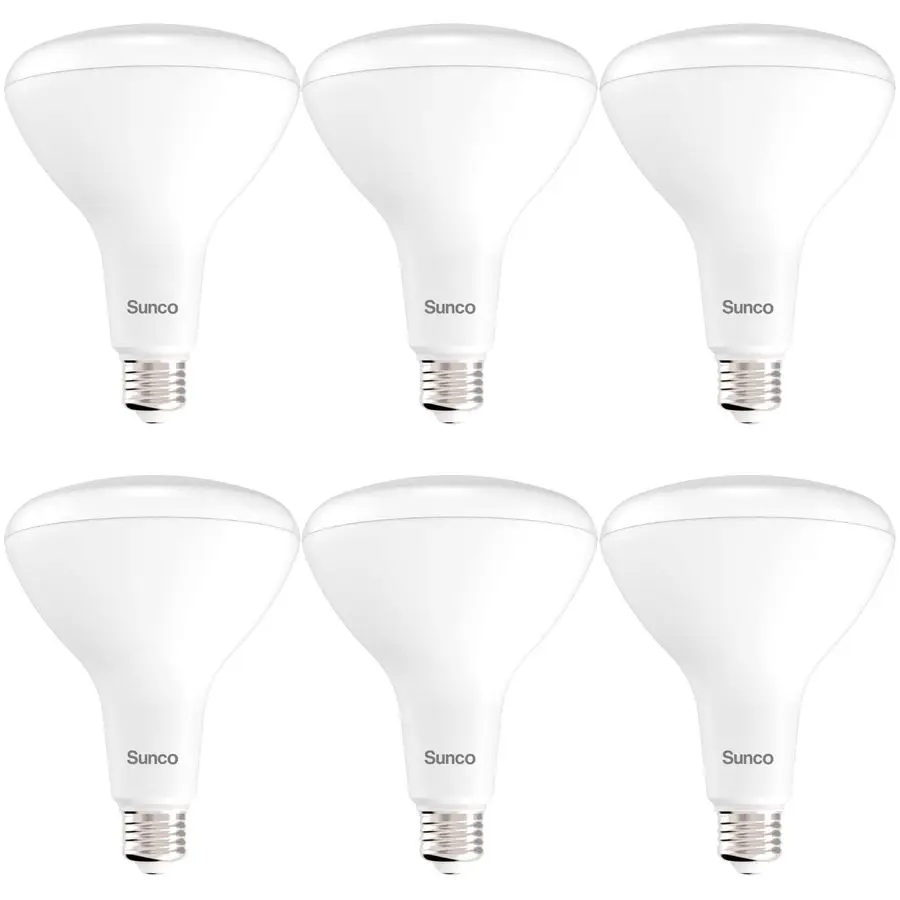 

Светодиодные лампы Sunco, 6 шт., BR40, для внутреннего освещения, встраиваемые, 1400 лм, 17 Вт (эквивалент 100 Вт), 2700K, мягкий белый свет